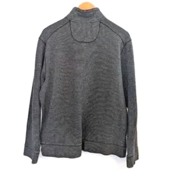 Tommy Bahama Men's | Cotton Quarter Zip Pullover Sweatshirt Black Gray | Medium - Picture 6 of 12